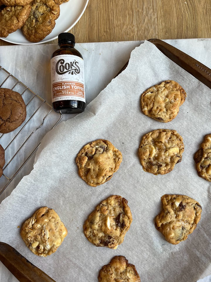 English Toffee and Pretzel Cookies