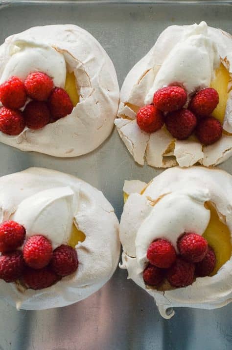 Lemon Raspberry Pavlova & Cooks Vanilla