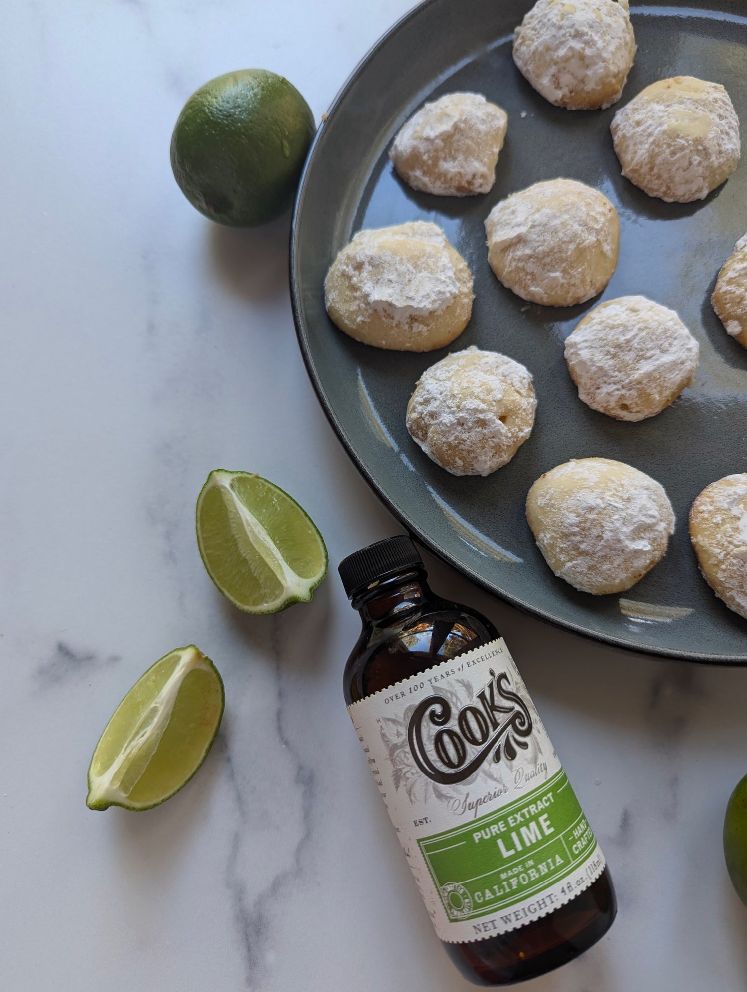 Lime Snowball Cookies