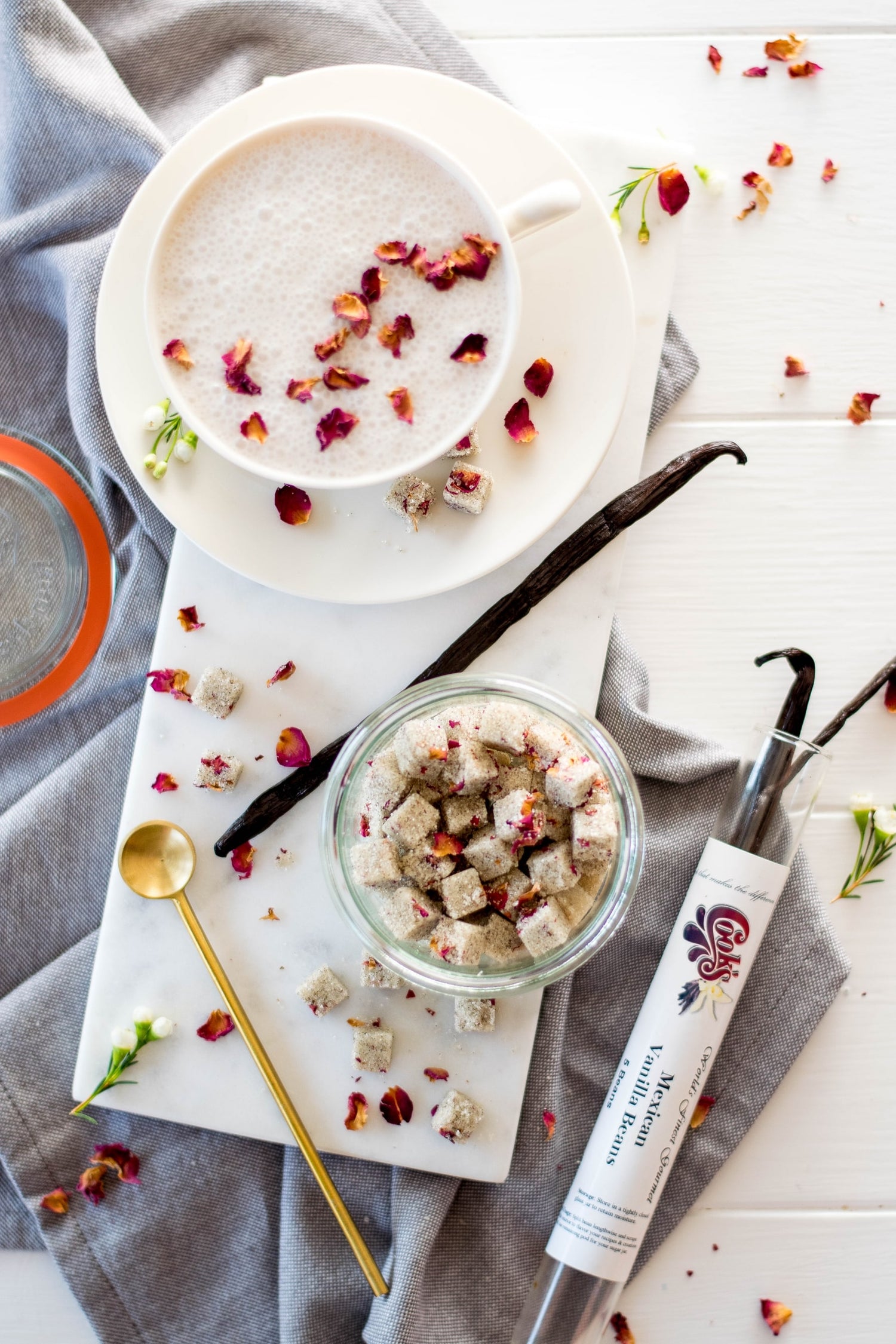 Vanilla Rose Sugar Cubes